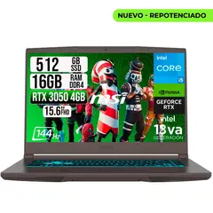 MSI - PORTATIL THIN 15 INTEL I5-13420H RTX 30504GB SSD 512GB RAM 16GB 15.6" FHD 144HZ