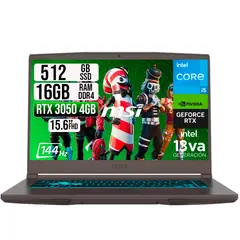 MSI - PORTATIL THIN 15 INTEL I5-13420H RTX 30504GB SSD 512GB RAM 16GB 15.6" FHD 144HZ