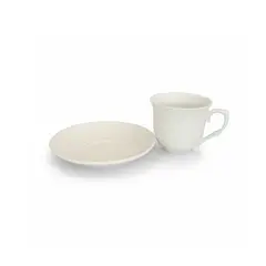 DECORIENTE - Juego De Pocillos X6 Porcelana Con Plato 612 Muran-Blanco