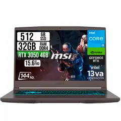 MSI - PORTATIL THIN 15 INTEL I5-13420H RTX 30504GB SSD 512GB RAM 32GB 15.6" FHD 144HZ