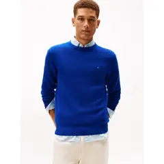 TOMMY HILFIGER - Saco azul de punto texturizado