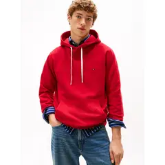 TOMMY HILFIGER - Buzo rojo con capota y logo bordado