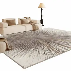 PIX LINK - Alfombra Decorativa Moderna Gris 150x200 cm Poliéster Antideslizante