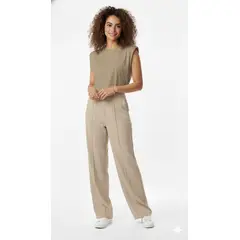 BELIFE - Camiseta manga sisa café para mujer