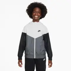 NIKE - Chaqueta Unisex niño Lifestyle Sportswear Windrunner Blanco