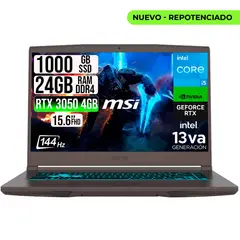 MSI - PORTATIL THIN 15 INTEL I5-13420H RTX 30504GB SSD 1TB RAM 24GB 15.6" FHD 144HZ