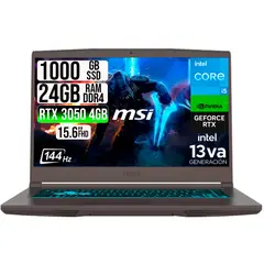 MSI - PORTATIL THIN 15 INTEL I5-13420H RTX 30504GB SSD 1TB RAM 24GB 15.6" FHD 144HZ