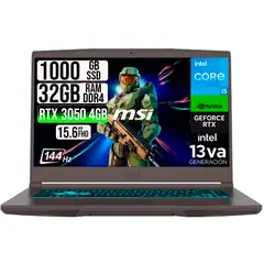 MSI - PORTATIL THIN 15 INTEL I5-13420H RTX 30504GB SSD 1TB RAM 32GB 15.6" FHD 144HZ