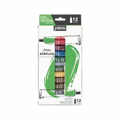 PEBEO - Set Acrílicos Pébéo Studio Acrylics 12 Ml X 12 Colores Surtidos