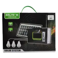 GENERICO - Kit Panel Solar Camping 3 Bombillas Usb Radio Mp3 Linterna