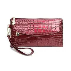 GENERICO - Billetera Elegante Mujer Cuero PU Diseño Cocodrilo Premium