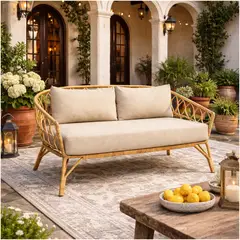 MARTEJIDO - Sofá de Exterior Zafiro 2 Puestos (Marfil) -
