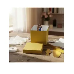 INFANTILES CAJUROMIX - Caja De Regalo Armable 15 Cm - Presentación Elegante Dorado