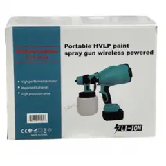GENERICO - Pistola Pulverizadora De Pintura Hvlp Inalámbrica Portátil Azul Petróleo 110v