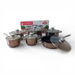 VENECIA - Juego de Olla Acero Inoxidable VENEZIA 12 PIEZAS REF Vn-212