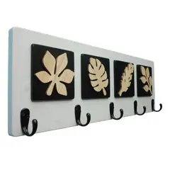 GENERICO - Perchero De Pared Elaborado En Madera Blanco Arena