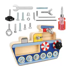 GENERICO - JUEGO DE HERRAMIENTAS INFANTILES BARCO EN MADERA