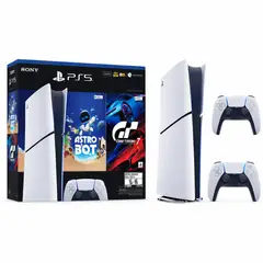 SONY - Consola PS5 Slim Digital 825GB + 2 Controles DualSense + Astro Bot + Gran Turismo 7