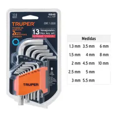 TRUPER - Juego de 13 Llaves Bristol Metricas - 15542