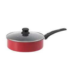 RHOMIE - Sartén Profundo 24cm Antiadherente Con Tapa Rojo