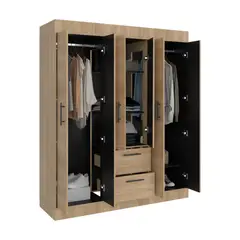RTA DESIGN - Closet Aura, Fresno Europeo y Wengue, con 6 puertas y dos cajones_.