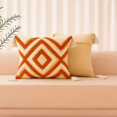 LILE - Cojín Decorativo Rústico Terracota