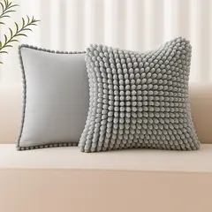 LILE - Cojín Decorativo Teddy Plata