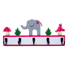 GENERICO - Perchero De Pared Para Niña En Madera Rosa