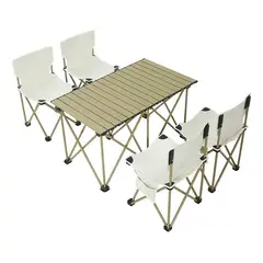 GENERAL - Mesa Plegable Camping Picnic Jardin 4 Sillas