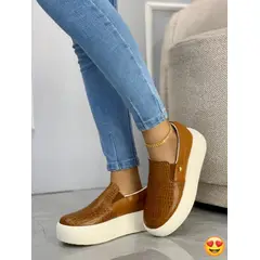 EVEGONZ - Zapato Casual Negro Zapatos Sin Cordón de Cuero