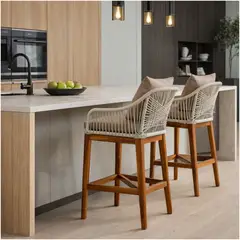 MARTEJIDO - Butaco de Barra Entrelazo Beige -