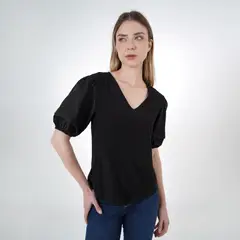 FDS - Blusa Cuello V Manga Corta Globo
