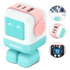 UGREEN - Cargador Estilo Robot (65W) 3 Puertos de Carga Rápida / Laptop, Tablet y Celular