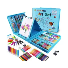 GENERICO - Set De Arte Para Niños 208 Piezas Portátil Crayon Colores Color Azul