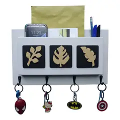 GENERICO - Portallaves y Buzón De Pared En Madera Con Doble Función