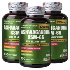 NATURAL MEDICINE - Ashwagandha KSM-66 Vitalidad Natural y Control del Estrés x3