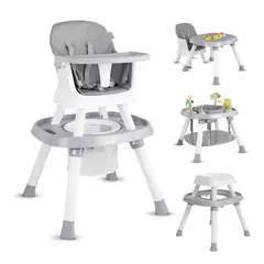 BEBESIT - Silla Comedor Bebe 12 en 1 Centro de Actividades Gris Steps Premium