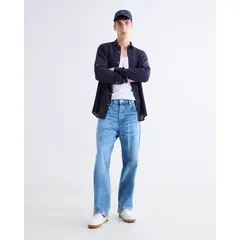 SEVEN SEVEN - Jean Loose Tono Medio Para Hombre Azul