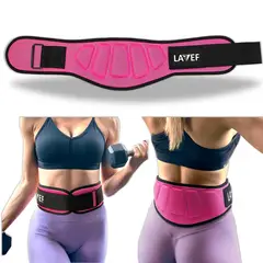 LAVEF - Cinturón de Fuerza Pro para Gym Entrenamiento y Levantamiento - Fucsia - S