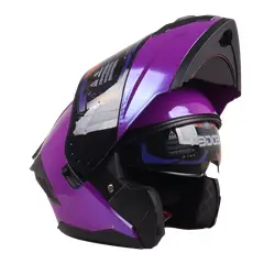 EDGE HELMETS - Casco EDGE Abatible Boston Sólido Morado Cert. DOT I ECE