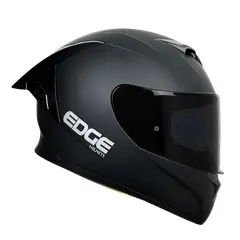 EDGE HELMETS - Casco EDGE Integral Racer Sólido Negro Cert. DOT