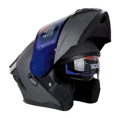 EDGE HELMETS - Casco EDGE Abatible Boston Diseño Carbón Cert. DOT I ECE