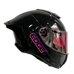 EDGE HELMETS - Casco EDGE Integral Shanghai Sólido Logo Rosa Cert DOT I ECE