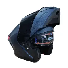 EDGE HELMETS - Casco EDGE Abatible Boston Texturizado Azul Cert. DOT - ECE