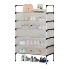 ZHOPI CO - Organizador De Zapatos Metalico 6 Niveles Zapatero Con Tapa