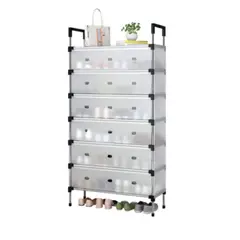 ZHOPI CO - Organizador De Zapatos Metalico 7 Niveles Zapatero Con Tapa