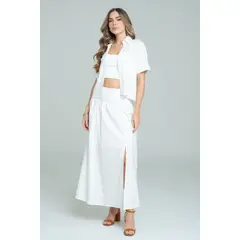 RAGGED - Falda mucura Blanco crudo