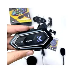 GENERICO - Intercomunicador Bluetooth Casco Moto Karler Bass KR-M2 Batería Larga IPX6 RGB