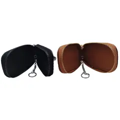 GENERICO - Estuche Porta Llaves Negro Tipo Llavero Con Gancho Metálico Negro