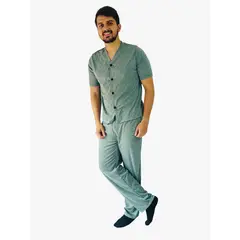 BY MORNING - Pijama Elegant botones para hombre Duna corta